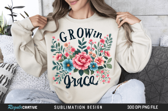 Elevate Your Faith-Based Projects with Grow in Grace PNG Design