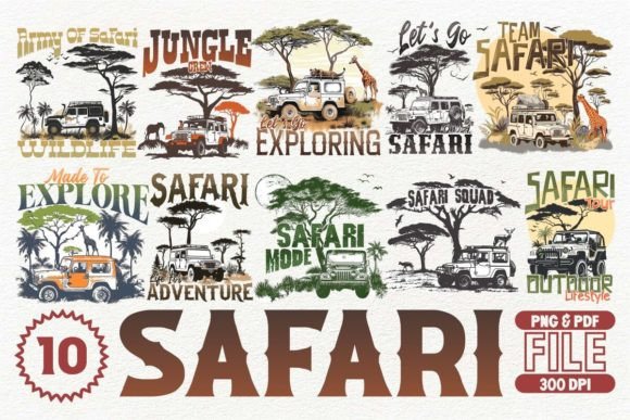 Safari T-shirt Design Bundle: Your Ultimate Print-Ready Kit